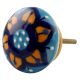 Mustard Flower Flat Ceramic Cabinet Knob
